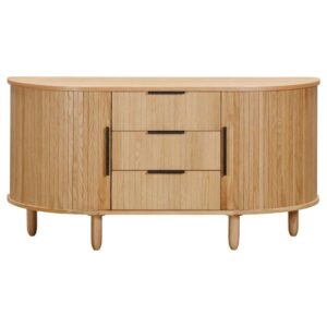 Vevey Wooden Sideboard With 2 Doors 3 Drawers In Natural Oak