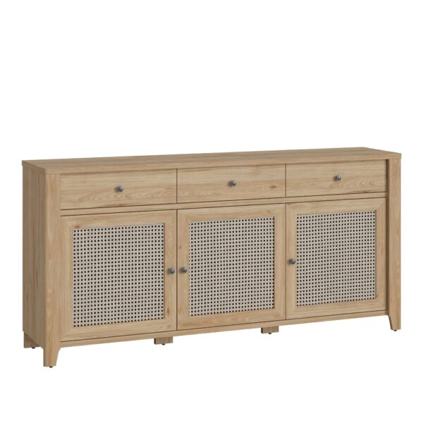 Cicero Wooden Sideboard With 3 Doors 3 Drawers In Oak