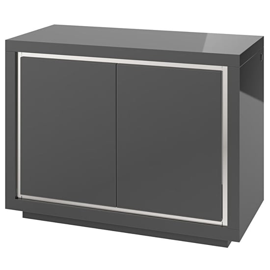 Spalding High Gloss Sideboard With 2 Doors In Grey And LED