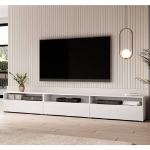 Batavia High Gloss TV Stand With 4 Flip Doors In White Matt