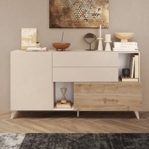 Milan Wooden Sideboard 2 Doors 2 Drawers In Cashmere Cadiz Oak