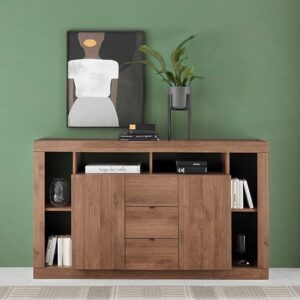 Raya Wooden Sideboard With 2 Doors 3 Drawers In Mercury