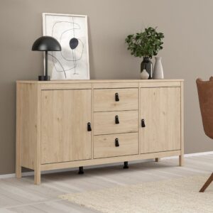 Bellevue Wooden Sideboard With 2 Doors 3 Drawers In Oak