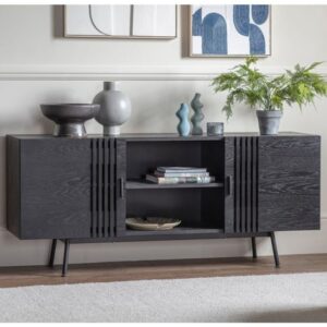 Holien Wooden Sideboard With 2 Doors In Black