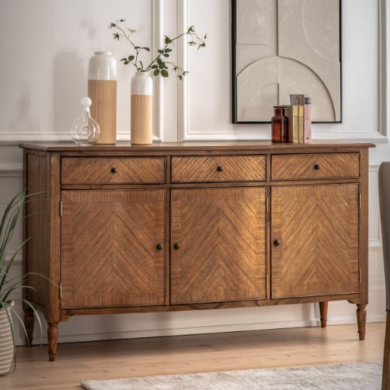 Madisen Wooden Sideboard With 3 Doors 3 Drawers In Peroba