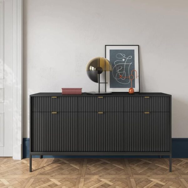 Napa Wooden Sideboard With 3 Doors 3 Drawers In Matt Grey