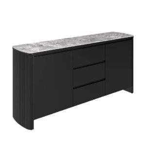 Ramona Wooden Sideboard With 2 Doors In Grey Gloss Ceramic Top